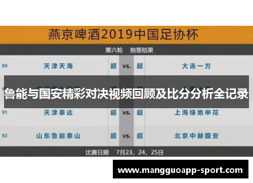 鲁能与国安精彩对决视频回顾及比分分析全记录